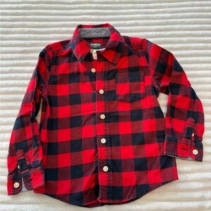 OshKosh B'gosh Red and Black Checkered Kids Shirt